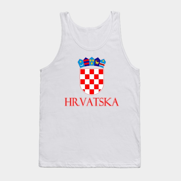 Croatia - Coat of Arms Design (Croatian Text) Tank Top by Naves